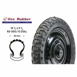 12 Zoll VeeRubber Fahrrad Reifen 12.5x2 1/4 Kinder Wagen Roller Handwagen Schwarz B-Ware