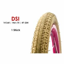 14 Zoll DSI 47-254 Fahrrad Reifen Kinderwagen Roller Laufrad 14x1.75 Creme B-Ware