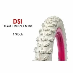 14 Zoll DSI 47-254 Fahrrad Reifen Kinderwagen Roller Laufrad 14x1.75 Weiss B-Ware