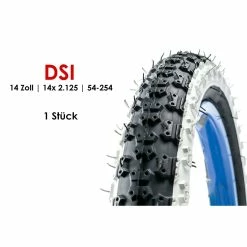 14 Zoll DSI 54-254 Fahrrad Reifen Kinderwagen Roller Laufrad 14x 2.125 Schwarz Weiss