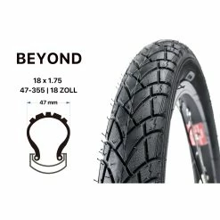 18 Zoll Beyond Fahrrad Reifen 47-355 City Trekking 18x1.75 Schwarz
