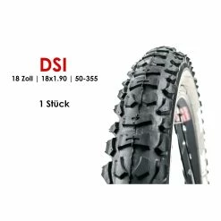 18 Zoll DSI Fahrrad Reifen 50-355 MTB Mountain Bike 18x1.90 Schwarz Weiss B-Ware