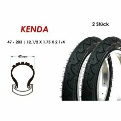 2 Stück 12,5 Zoll KENDA 47-203 Fahrrad Kinder Wagen Roller Reifen 12.5x2 1/4 Tire Mantel