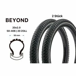2 Stück 20 Zoll BEYOND Reifen SET 50-406 Mountain Bike Klapp Rad 20x2.00 REFLEX
