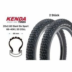 2 Stück 20 Zoll KENDA Slant Six Fahrrad Reifen 20x2.60 Cross Country XC Fat Bike