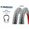 Rubena 2 Stück 24 Zoll Fahrrad Reifen MITAS 24x1.75 Tourenräder Citybikes 47-507 Grau