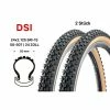 DSI 2 Stück 24 Zoll MTB Fahrrad Reifen SET 24x2.125 City Mountain Bike 50-507 Schwarz Braun