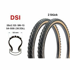 2 Stück 26 Zoll DSI Fahrrad Reifen 54-559 MTB Bike 26x2.125 Old School