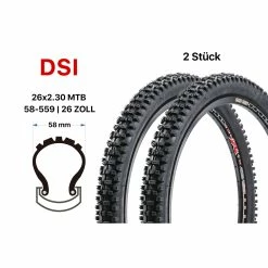 2 Stück 26 Zoll DSI Fahrrad Reifen SET 58-559 Mountain Bike MTB 26x2.30 Tire