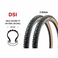 DSI 2 Stück 26 Zoll Fahrrad Reifen 26x2.125 Mountain Bike Retro MTB 54-559 Classic
