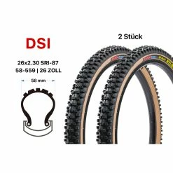DSI 2 Stück 26 Zoll Fahrrad Reifen SET Mountain Bike MTB 26x2.30 Retro Vintage