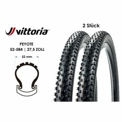 2 Stück 27.5 Zoll Fahrrad Falt Reifen VITTORIA 27.5x2.1 Mountain Bike 52-584 Schwarz