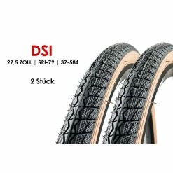 DSI 2 Stück 27,5 Zoll Fahrrad Reifen 27,5x1.50 City MTB Bike 37-584 Schwarz Braun