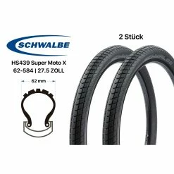 2 Stück 27.5 Zoll Schwalbe Super Moto X 62-584 Fahrrad Reifen SET 27.5x2.40 HS439