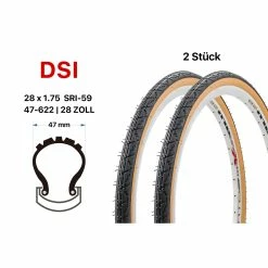 2 Stück 28 Zoll DSI 28x1.75 Fahrrad Reifen 47-622 City Trekking Bire Tire Vintage