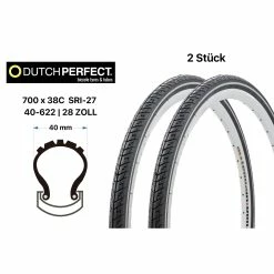 2 Stück 28 Zoll Dutch Perfect Fahrradreifen 28x1 5/8x1 1/2 City Trekking Bike 40-622 Reflex