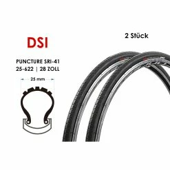 DSI 2 Stück 28 Zoll Fahrrad Faltreifen Rennrad Race Tire Puncture Protection 25-622