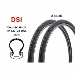 DSI 2 Stück 28 Zoll Fahrrad Reifen 28x1 5/8x1 1/2 Tire City Trekking Bike 40-622