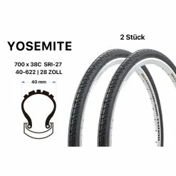 Yosemite 2 Stück 28 Zoll Fahrrad Reifen 40-622 City Trekking Bike 28x1 5/8 X1 1/2 Tire Mantel