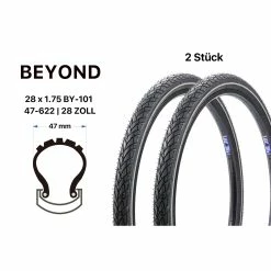 Beyond 2 Stück 28 Zoll Fahrrad Reifen 47-622 E-Bike City Bike 28x1.75 Reflex E25 Pannensicher