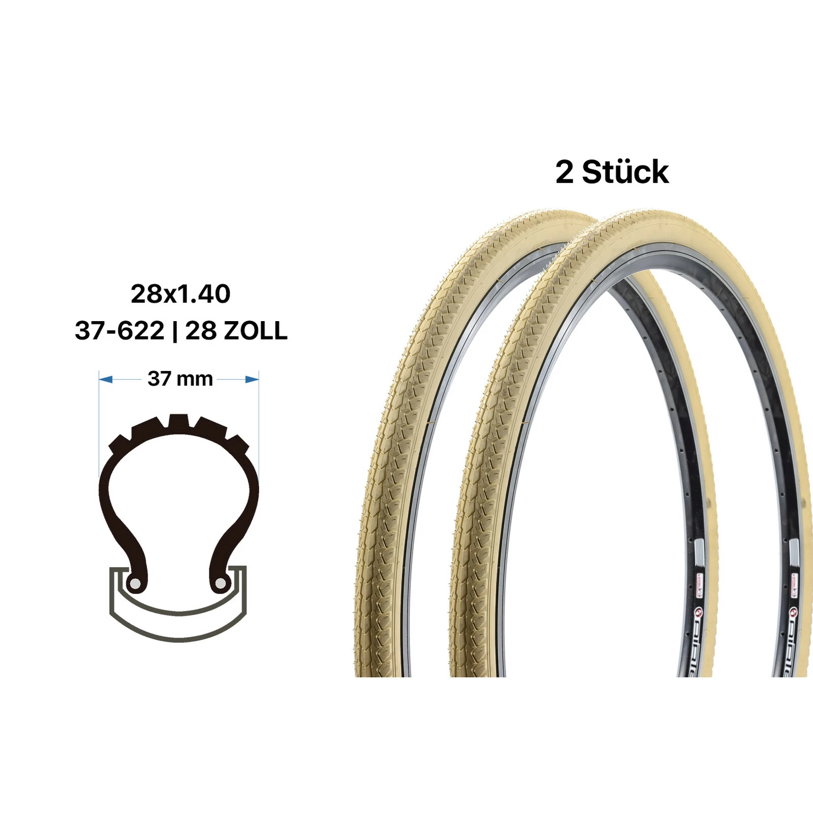 Nicht Angegeben 2 Stück 28 Zoll Fahrrad Reifen City Bike 37-622 Mantel Decke 28x1.4 Tire Beige 3 Nicht Angegeben 2 Stück 28 Zoll Fahrrad Reifen City Bike 37-622 Mantel Decke 28x1.4 Tire Beige