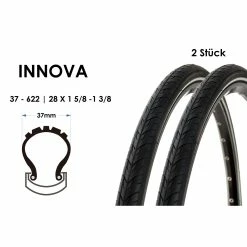 2 Stück 28 Zoll INNOVA 37-622 Fahrrad Trekking City Reifen 28x1 5/8x 1 3/8 Mit Reflexstreifen