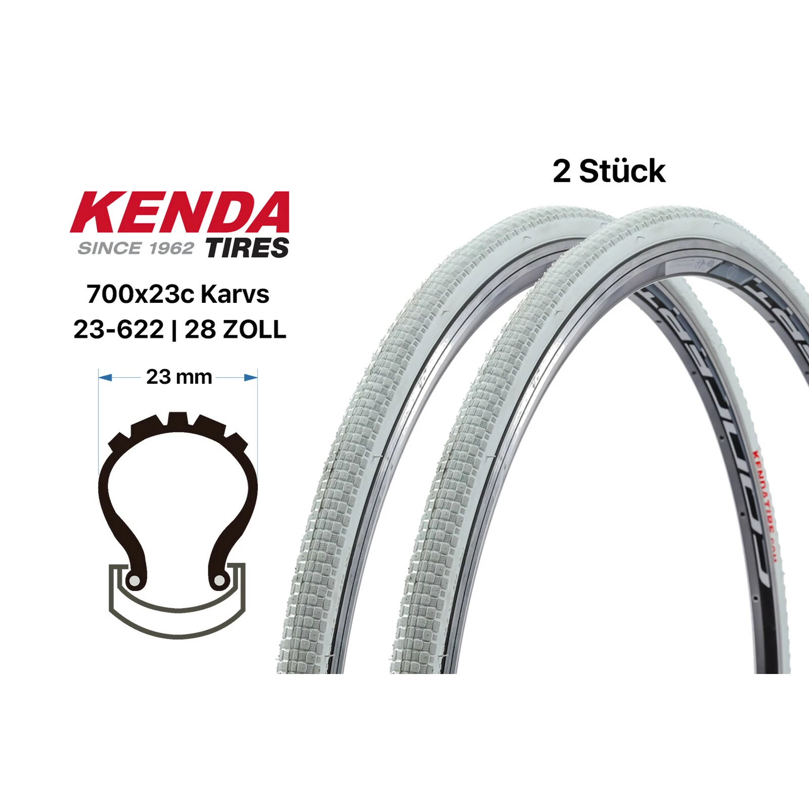 2 Stück 28 Zoll KENDA KARVS 23-622 Rennrad Faltreifen Fahrrad 700x23c Folding Tire Weiss 3 2 Stück 28 Zoll KENDA KARVS 23-622 Rennrad Faltreifen Fahrrad 700x23c Folding Tire Weiss