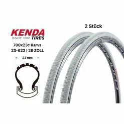 2 Stück 28 Zoll KENDA KARVS Fahrrad Falt Reifen 23-622 Tire 700x23 Folding Tire Weiss B-Ware