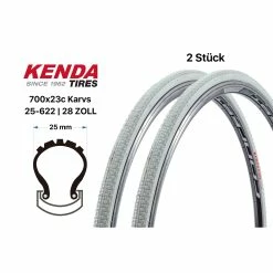 2 Stück 28 Zoll KENDA KARVS Rennrad Gravel Faltreifen Fahrrad 25-622 Folding Tire Weiss
