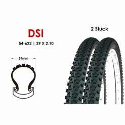 DSI 2 Stück 29 Zoll Fahrrad Reifen 54-622 MTB Mountain Bike 29x2.10 Tire Mantel Schwarz