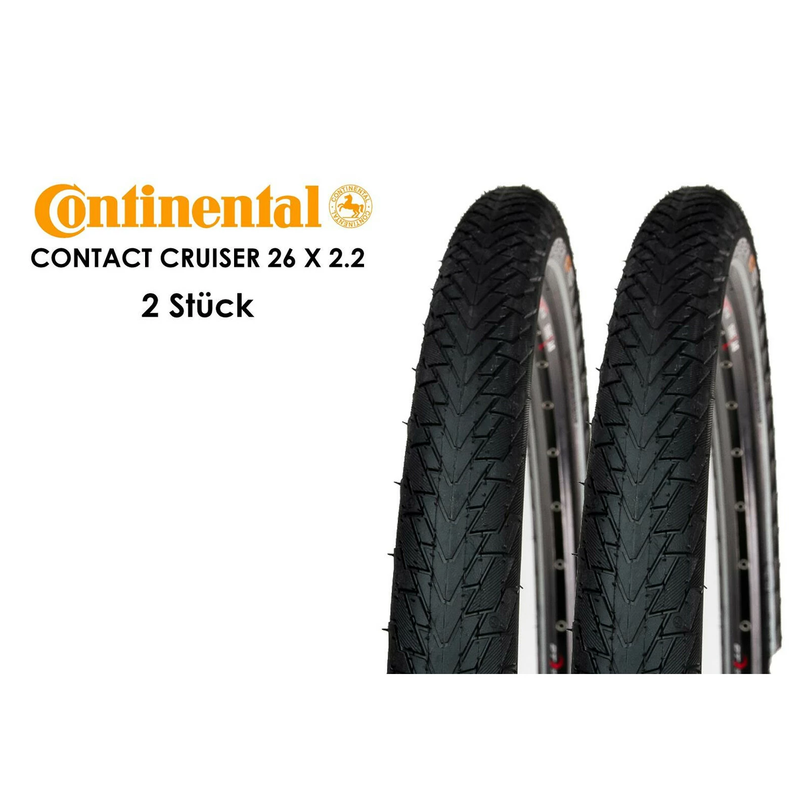 2 Stück CONTINENTAL Contact Cruiser 26x2.2 Fahrrad Reifen 55-559 Reflex Pannenschutz 3 2 Stück CONTINENTAL Contact Cruiser 26x2.2 Fahrrad Reifen 55-559 Reflex Pannenschutz