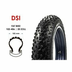 DSI 20 Zoll Fahrrad Reifen 20x4.00 Fat Bike 102-406 MTB Bereifung Tire Schwarz