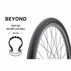24 Zoll Fahrrad Reifen Beyond 24x1.50 City Bike Trekking 40-507 Schwarz