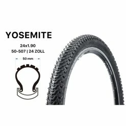 24 Zoll Fahrrad Reifen Yosemite 24x1.90 MTB Mountain Bike Tire 50-507