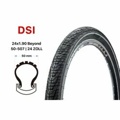 Beyond 24 Zoll Kinder Fahrrad Reifen 24x1.90 City Bike 50-507 Reflektionsstreifen