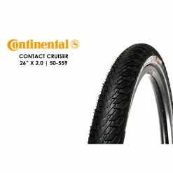 26 Zoll Continental CONTACT Cruiser Fahrrad Reifen 26x2,00 Draht Mantel 50-559 Tire E-25 Schwarz