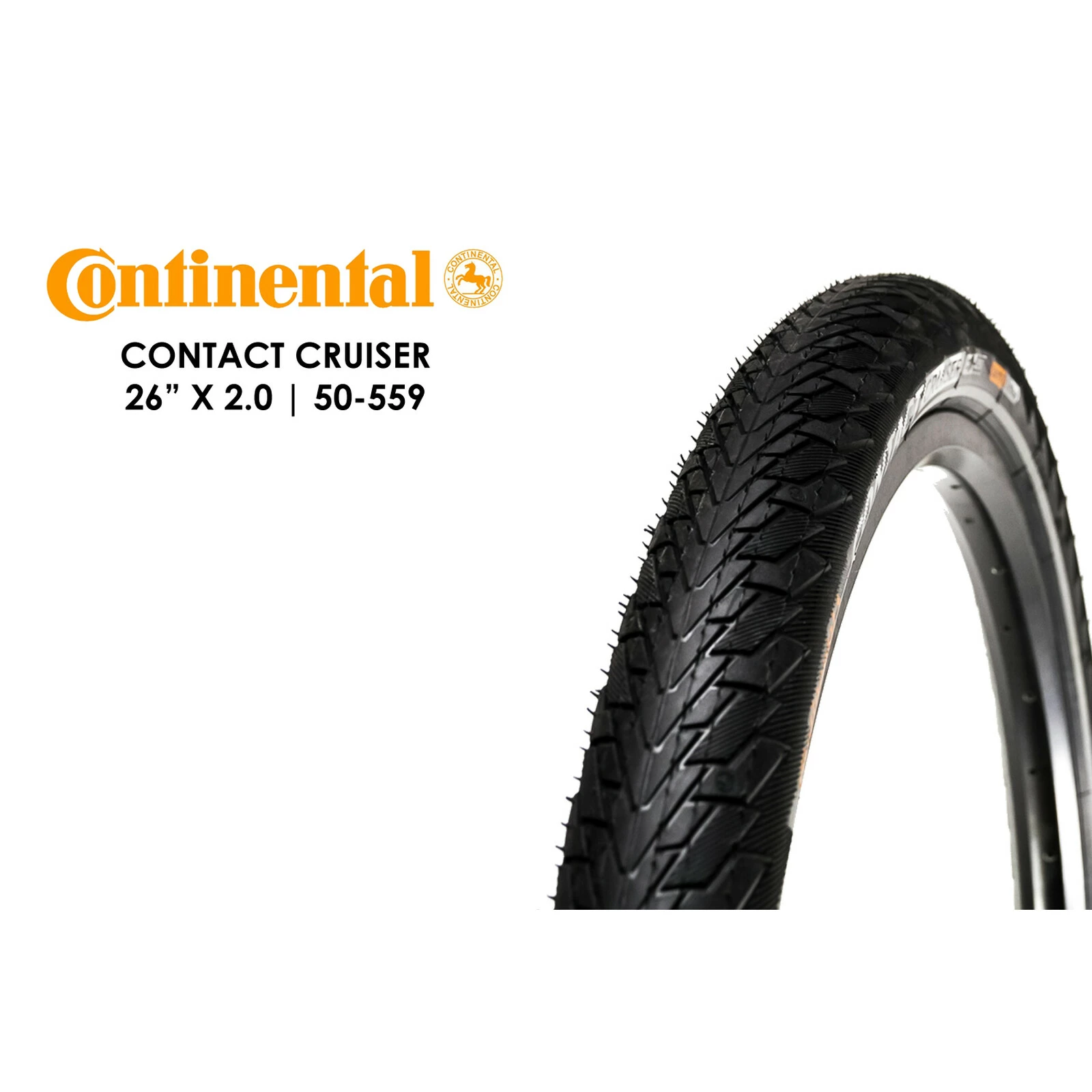 26 Zoll Continental CONTACT Cruiser Fahrrad Reifen 26x2,00 Draht Mantel 50-559 Tire E-25 Schwarz 3 26 Zoll Continental CONTACT Cruiser Fahrrad Reifen 26x2,00 Draht Mantel 50-559 Tire E-25 Schwarz