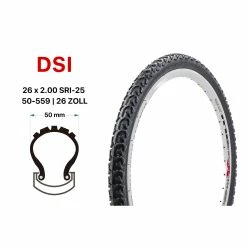 26 Zoll DSI Fahrrad Reifen 26x2.00 Trekking Mountain Bike 50-559 MTB