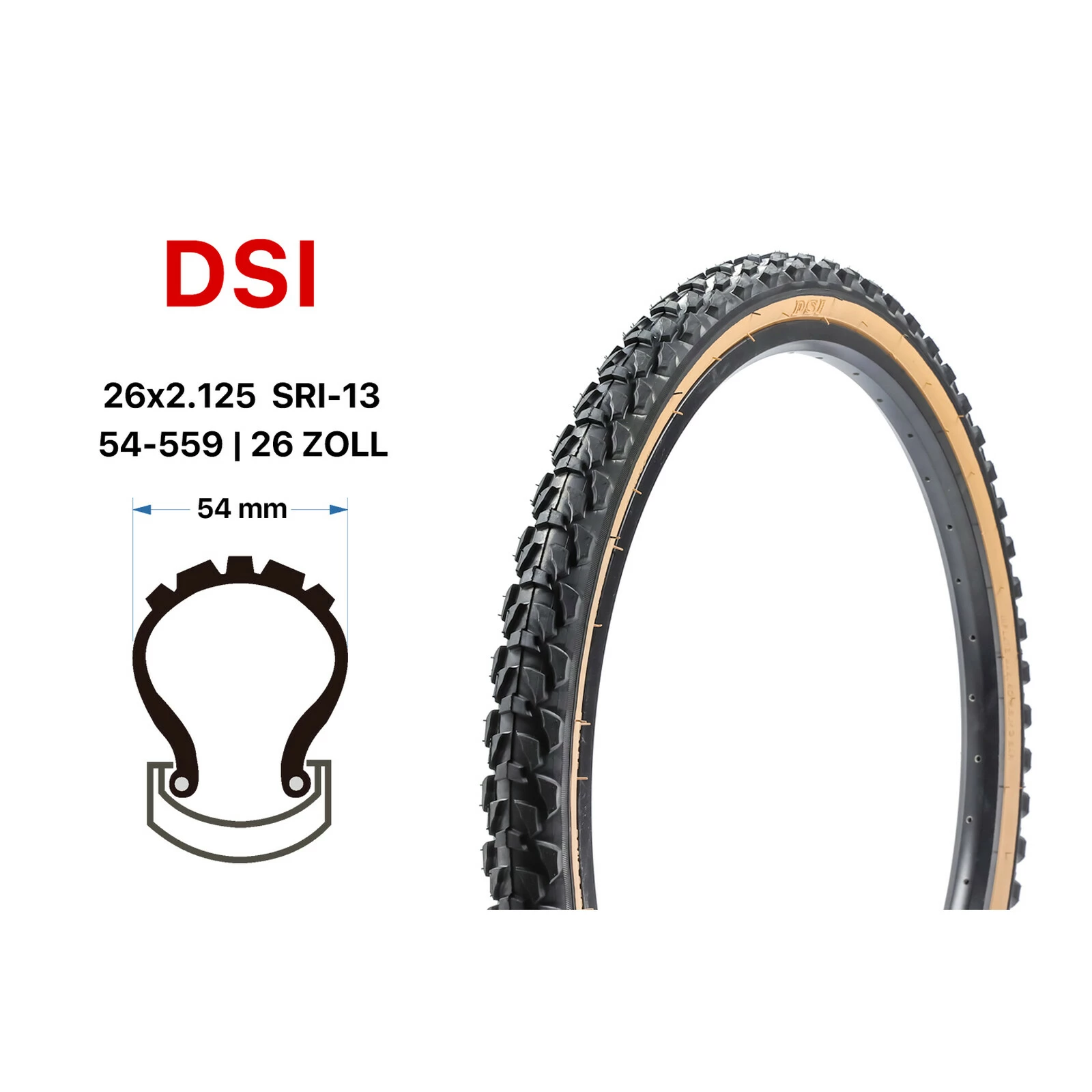 26 Zoll DSI Fahrrad Reifen 54-559 Trekking Bike MTB 26x2.125 Schwarz Braun Retro 3 26 Zoll DSI Fahrrad Reifen 54-559 Trekking Bike MTB 26x2.125 Schwarz Braun Retro