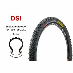 26 Zoll DSI Fahrrad Reifen DRAGON 54-559 Mountain Bike MTB 26x2.125 Schwarz