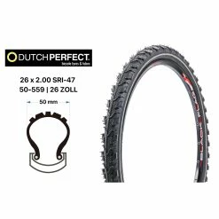 26 Zoll Dutch Perfect Fahrrad Reifen 5mm No Flat 26x2.00 MTB 54-559 Reflex