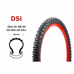 26 Zoll Fahrrad Reifen DSI 26x2.35 Mountain Bike MTB 58-559 Tire SRI 50