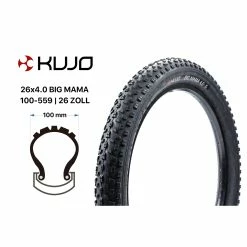 26 Zoll Fahrrad Reifen Kujo BIG MAMA 26x4.0 MTB Fatbike 100-559 Schwarz