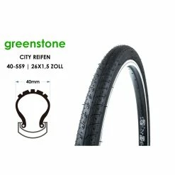 26 Zoll GREENSTONE 40-559 Fahrrad City Reifen 26x1.5 Mantel Tire