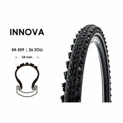 26 Zoll INNOVA Fahrrad Reifen Mountain Bike Tire 54-559 MTB Reflex Streifen Schwarz