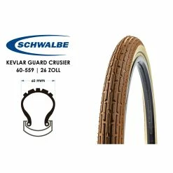 26 Zoll Schwalbe Fahrrad Reifen Fat Frank 60-559 Kevlar Guard Beach Cruiser Tire