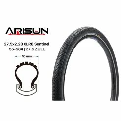 27.5 Zoll Fahrrad Reifen 27.5x2.2 Arisun XLR8 Sentinel Touring 55-584 Reflexstreifen