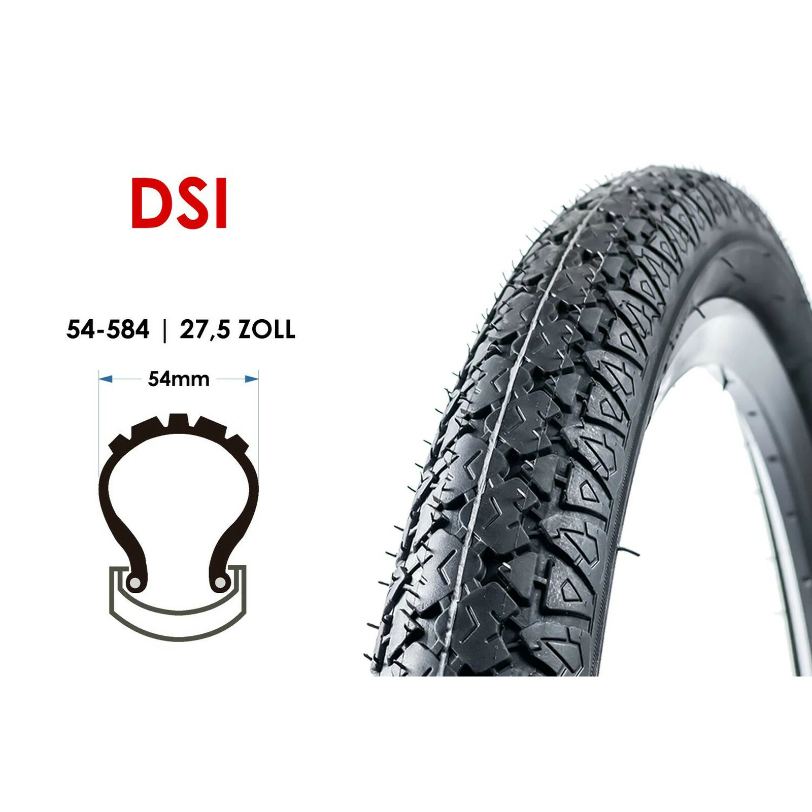 27.5 Zoll Fahrrad Reifen DSI/LOTUS City Bike 54-584 Bike Tire Schwarz SRI-54 3 27.5 Zoll Fahrrad Reifen DSI/LOTUS City Bike 54-584 Bike Tire Schwarz SRI-54