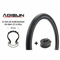 Arisun 27.5 Zoll Fahrrad Reifen Schlauch SET 27.5x2.20 Reflexstreifen 55-584 Schwalbe SV