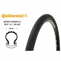 28 Zoll CONTINENTAL Sport Contact II Gravel Speedbike 28x1.6 Mantel 42-622 Pannenschutz E25